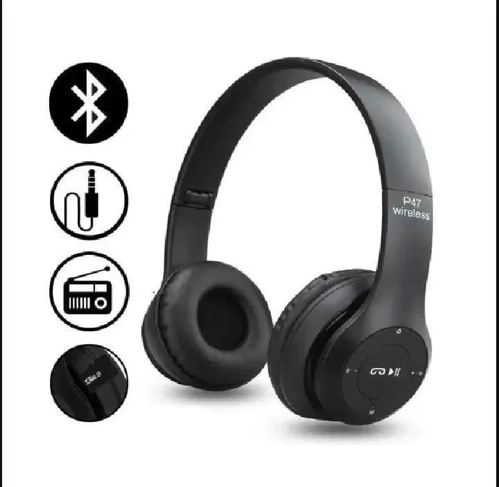 P47 Wireless Neckband Bluetooth 5.1 Black with Fast Charge & Dust Proof
