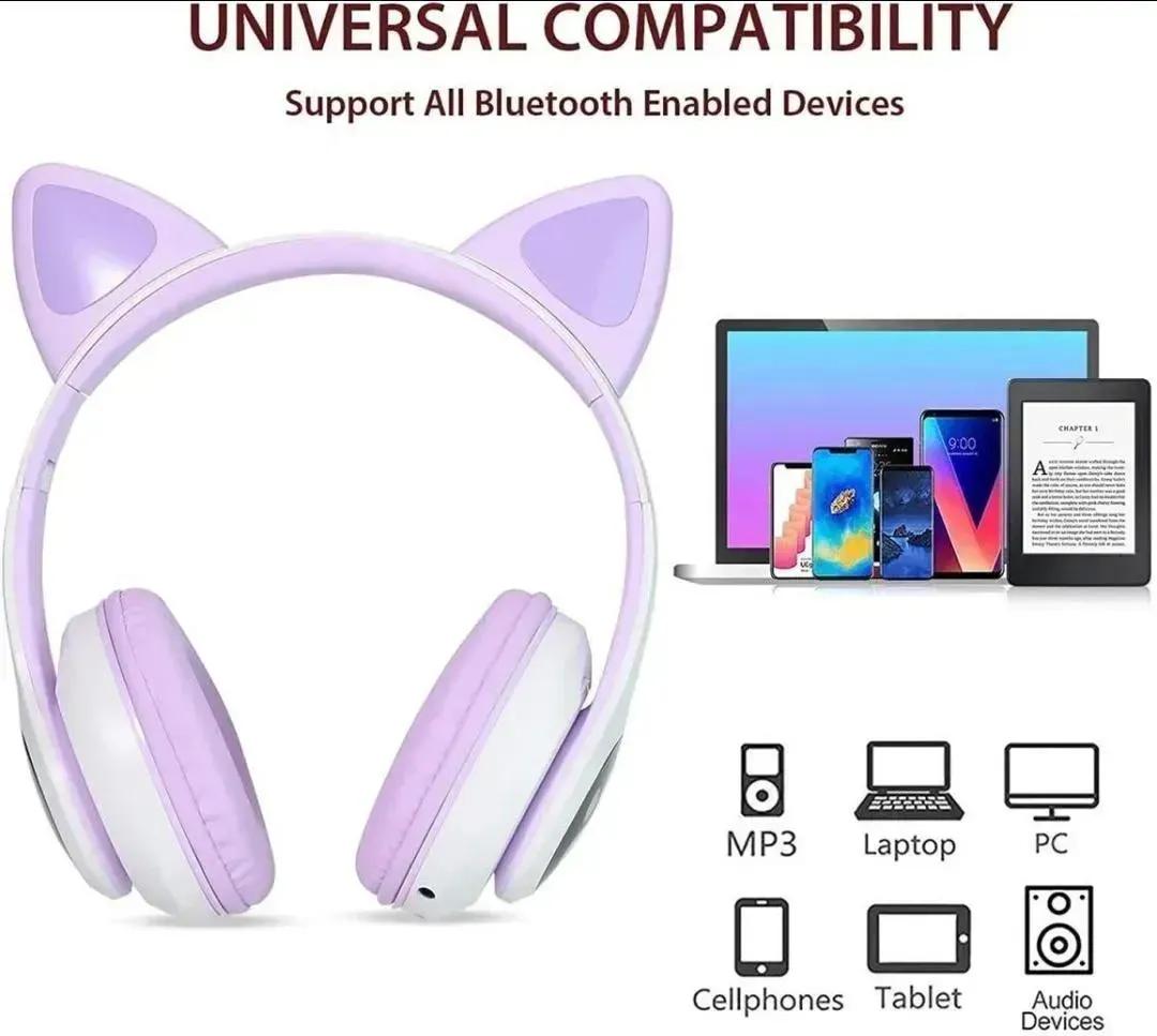 Cat-Ear Bluetooth Headphones for All Devices