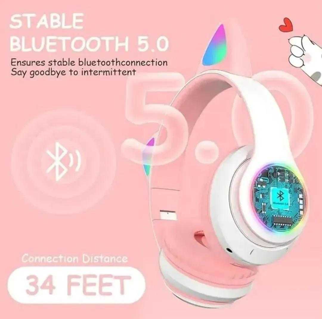 Cat-Ear Bluetooth Headphones for All Devices