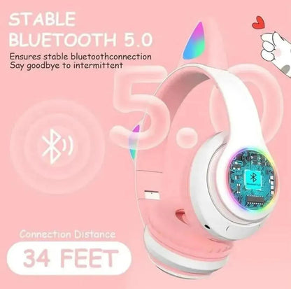 Cat-Ear Bluetooth Headphones for All Devices