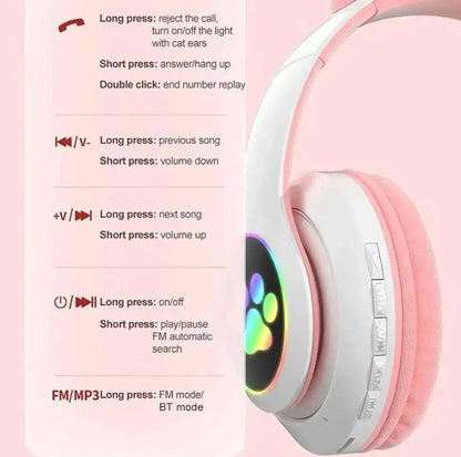 Cat-Ear Bluetooth Headphones for All Devices
